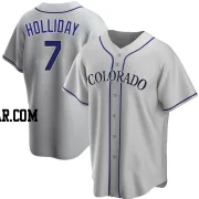 Matt Holliday Men's Colorado Rockies Gray Replica Road Jersey