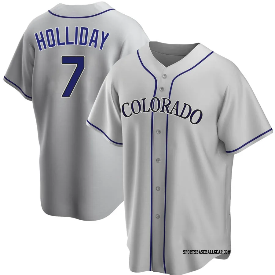 Matt Holliday Men's Colorado Rockies Gray Replica Road Jersey