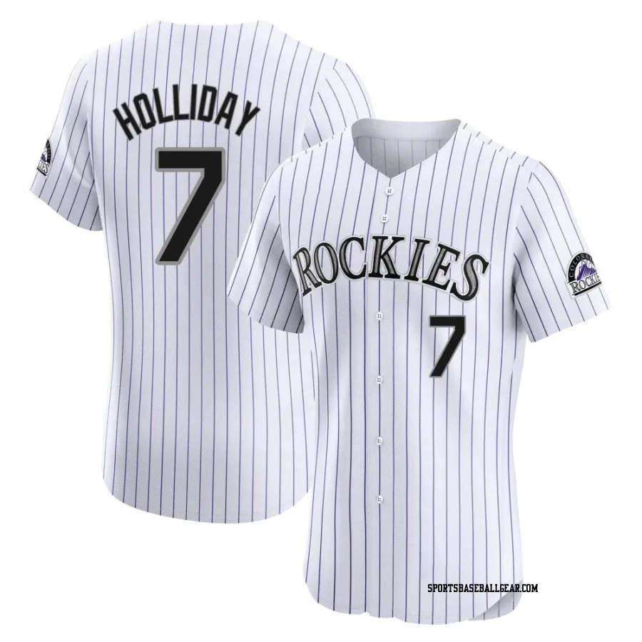 Matt Holliday Men's Colorado Rockies White Elite Home Jersey