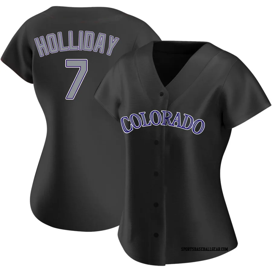 Matt Holliday Women's Colorado Rockies Black Replica Alternate Jersey