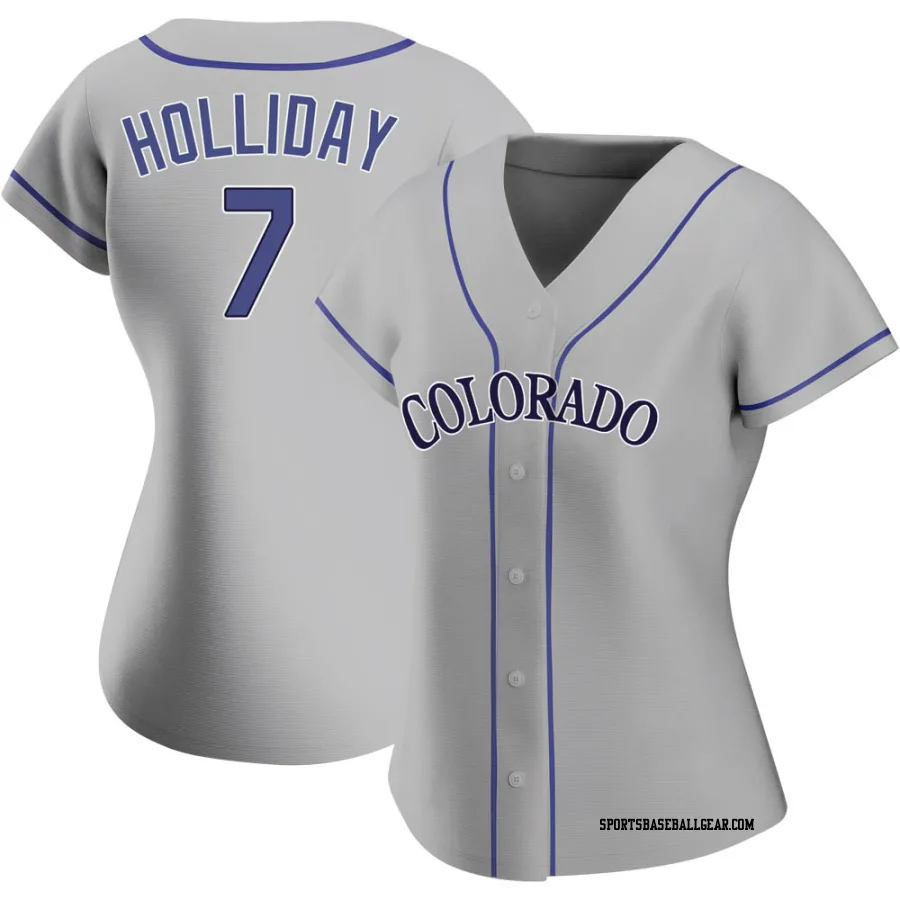 Matt Holliday Women's Colorado Rockies Gray Replica Road Jersey