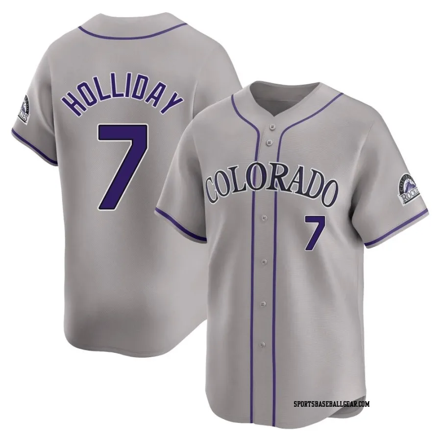 Matt Holliday Youth Colorado Rockies Gray Limited Road Jersey