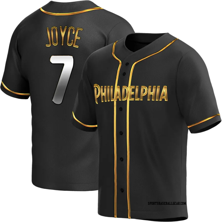 Matt Joyce Men's Philadelphia Phillies Black Golden Replica Alternate Jersey