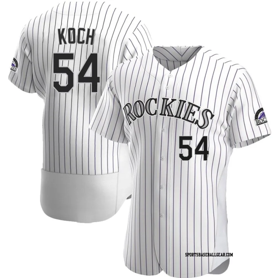 Matt Koch Men's Colorado Rockies White Authentic Home Jersey