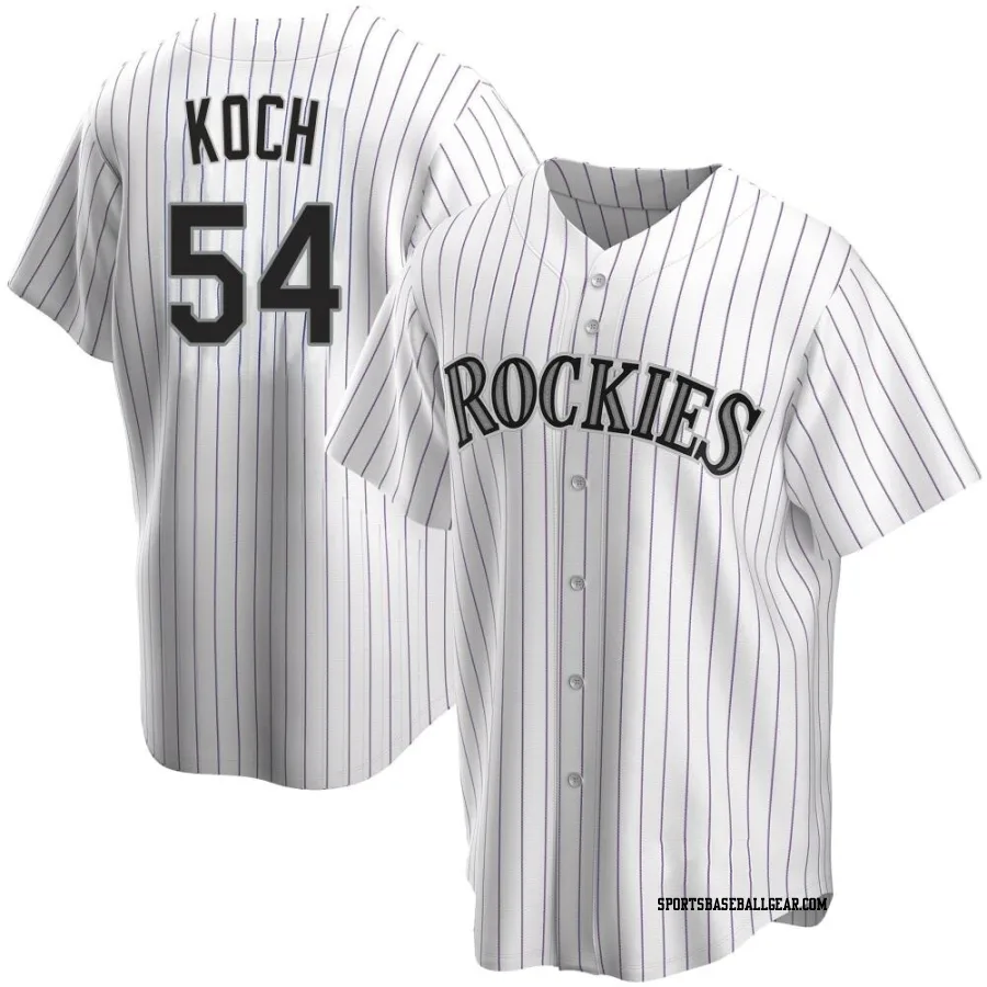 Matt Koch Youth Colorado Rockies White Replica Home Jersey