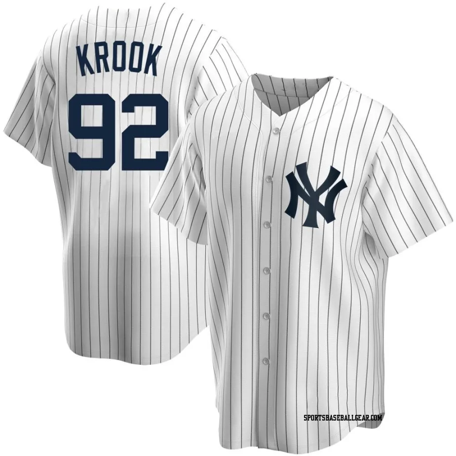 Matt Krook Men's New York Yankees White Replica Home Jersey