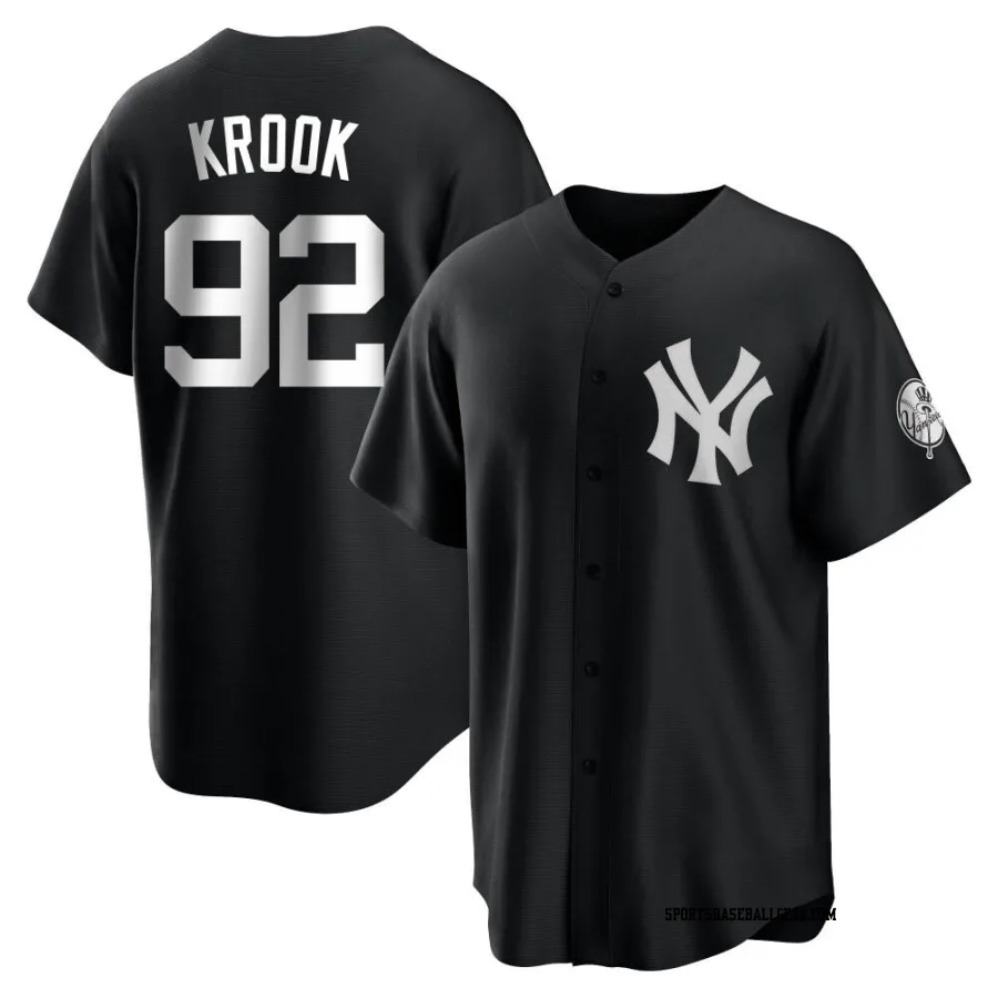 Matt Krook Youth New York Yankees Black/White Replica Jersey