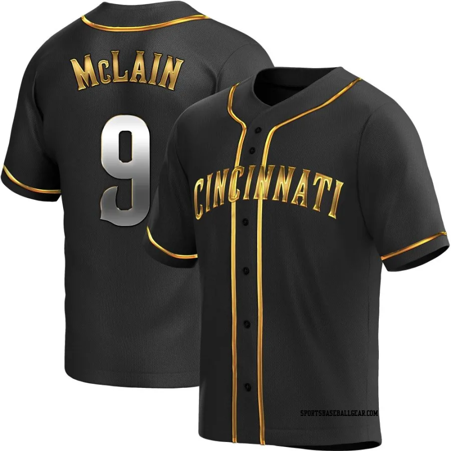 Matt McLain Men's Cincinnati Reds Black Golden Replica Alternate Jersey