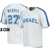 Matt Mervis Men's Israel Baseball White Replica 2023 World Baseball Classic Jersey