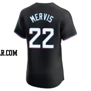 Matt Mervis Men's Miami Marlins Black Elite Alternate Vapor Premier Jersey