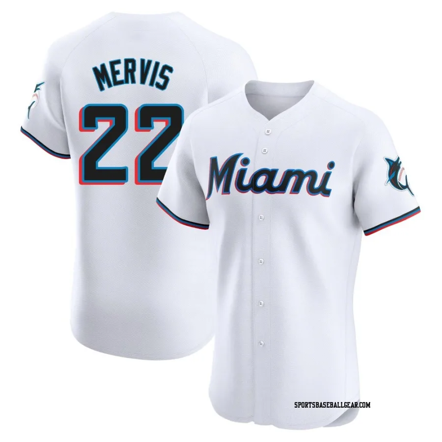 Matt Mervis Men's Miami Marlins White Elite Home Jersey