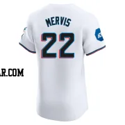 Matt Mervis Men's Miami Marlins White Elite Home Patch Jersey