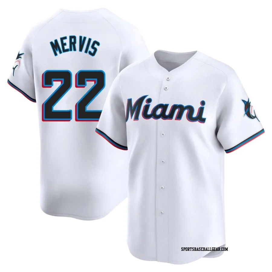 Matt Mervis Men's Miami Marlins White Limited Home Jersey