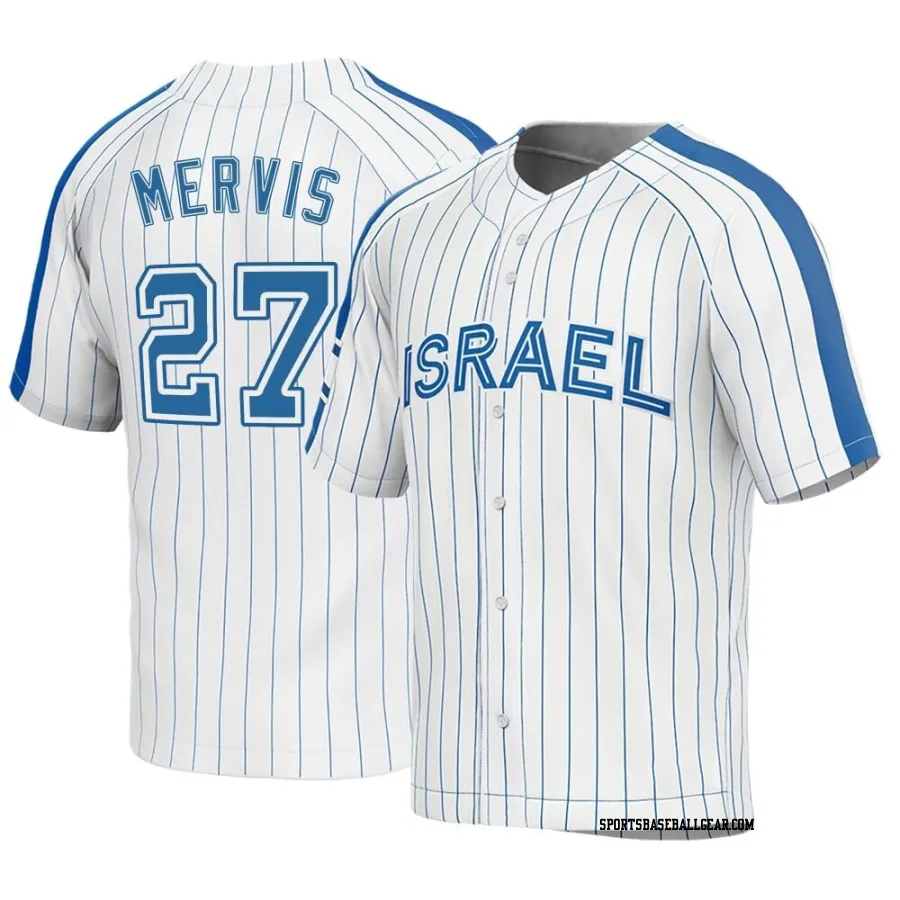 Matt Mervis Youth Israel Baseball White Replica 2023 World Baseball Classic Jersey