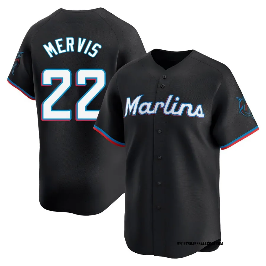 Matt Mervis Youth Miami Marlins Black Limited Alternate Jersey