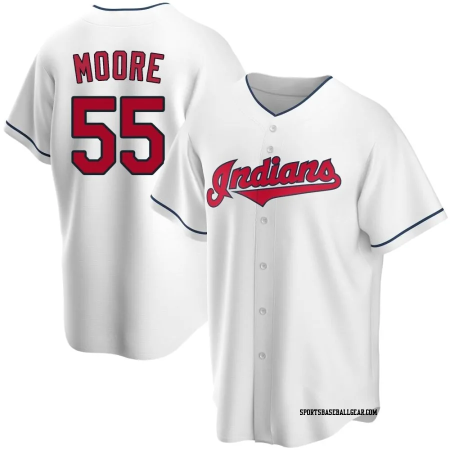 Matt Moore Youth Cleveland Guardians White Replica Home Jersey