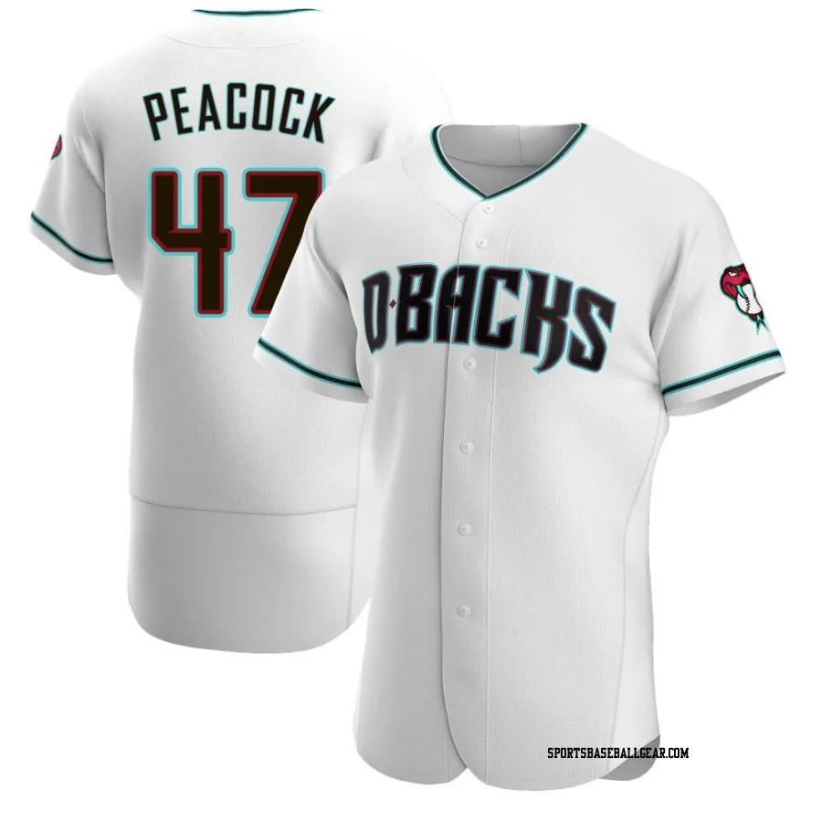 Matt Peacock Men's Arizona Diamondbacks White/Teal Authentic Alternate Jersey