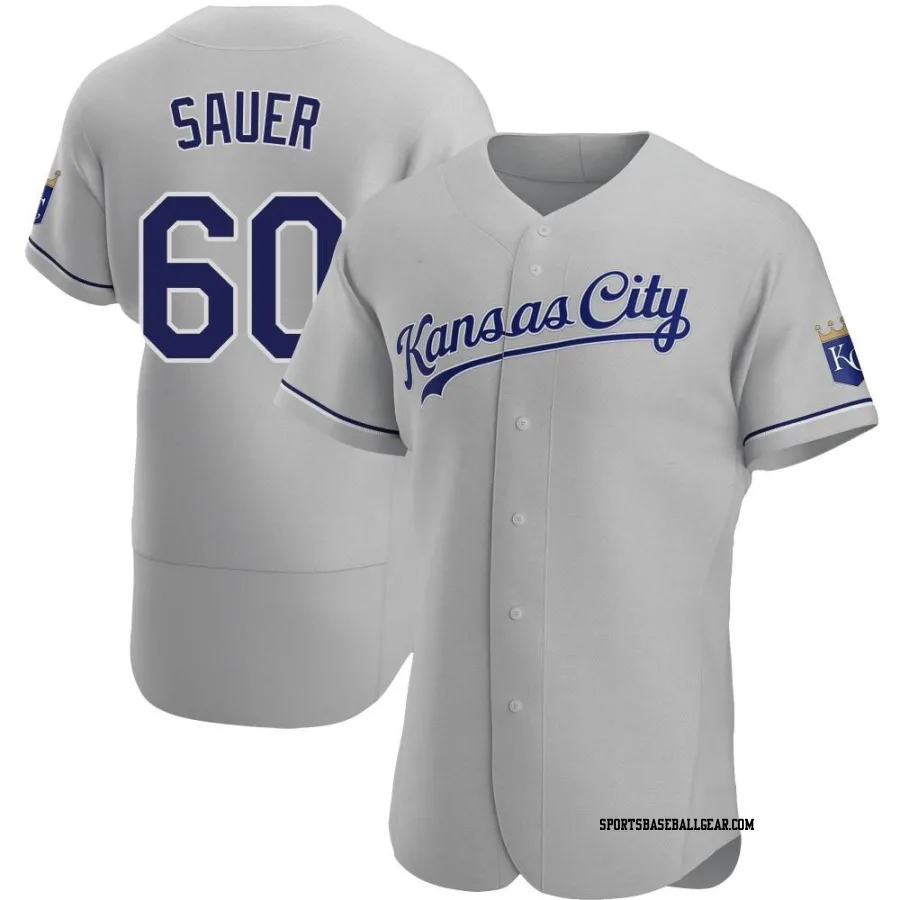 Matt Sauer Men's Kansas City Royals Gray Authentic Road Jersey