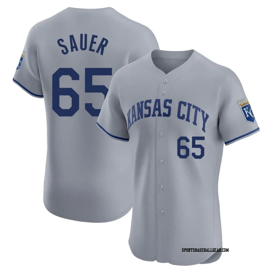 Matt Sauer Men's Kansas City Royals Gray Elite Road Jersey