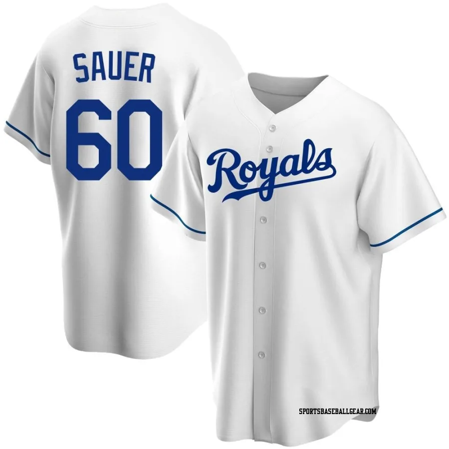 Matt Sauer Men's Kansas City Royals White Replica Home Jersey