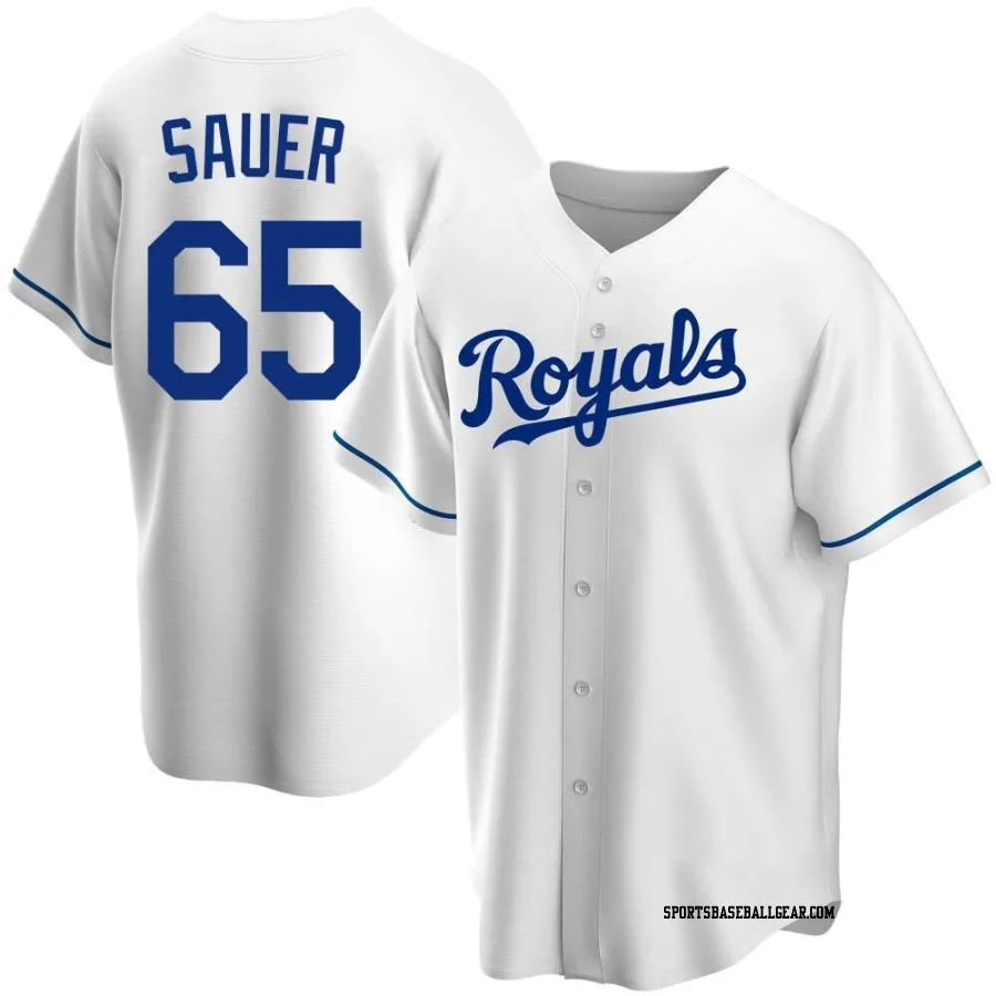 Matt Sauer Men's Kansas City Royals White Replica Home Jersey