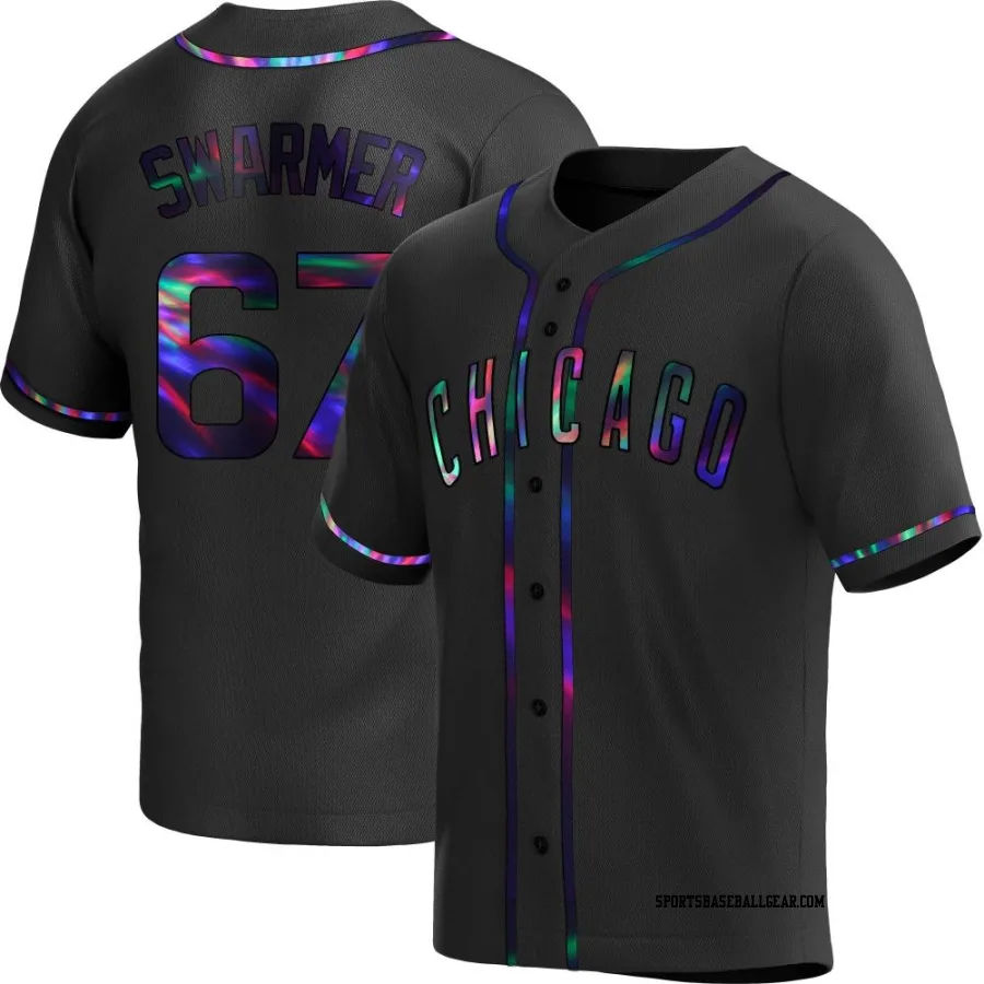 Matt Swarmer Youth Chicago Cubs Black Holographic Replica Alternate Jersey