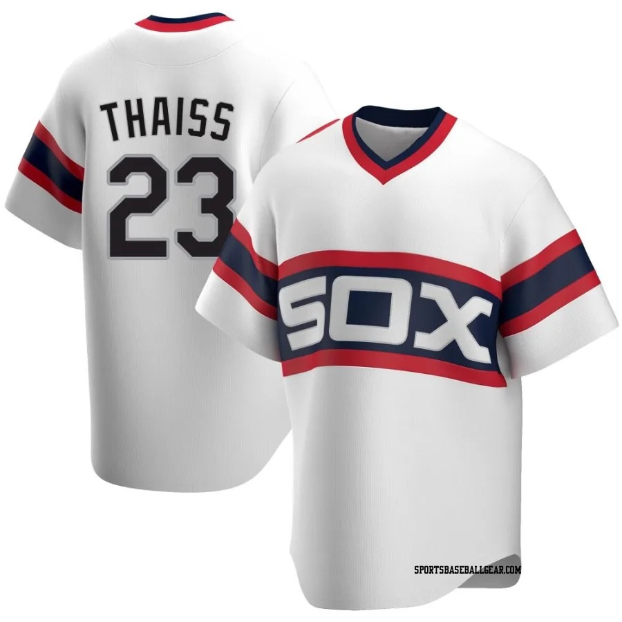 Matt Thaiss Men's Chicago White Sox White Replica Cooperstown Collection Jersey