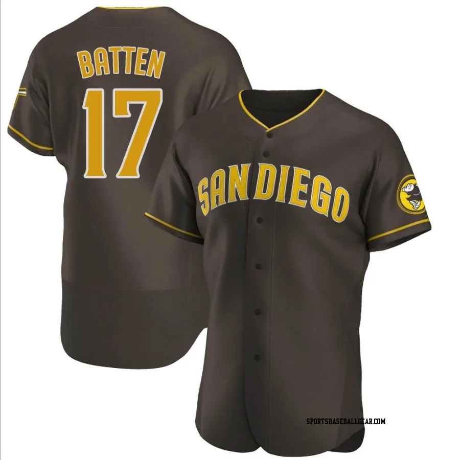 Matthew Batten Men's San Diego Padres Brown Authentic Road Jersey