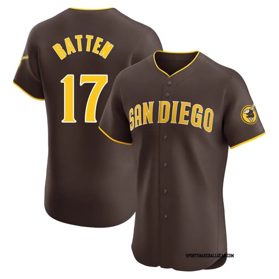 Matthew Batten Men's San Diego Padres Brown Elite Road Vapor Premier Jersey