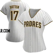 Matthew Batten Women's San Diego Padres White/Brown Authentic Home Jersey