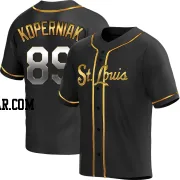 Matthew Koperniak Men's St. Louis Cardinals Black Golden Replica Alternate Jersey