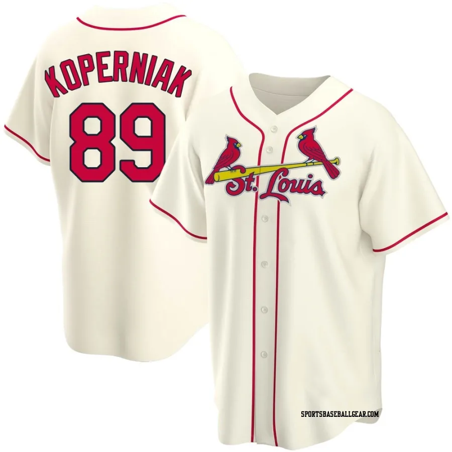 Matthew Koperniak Men's St. Louis Cardinals Cream Replica Alternate Jersey