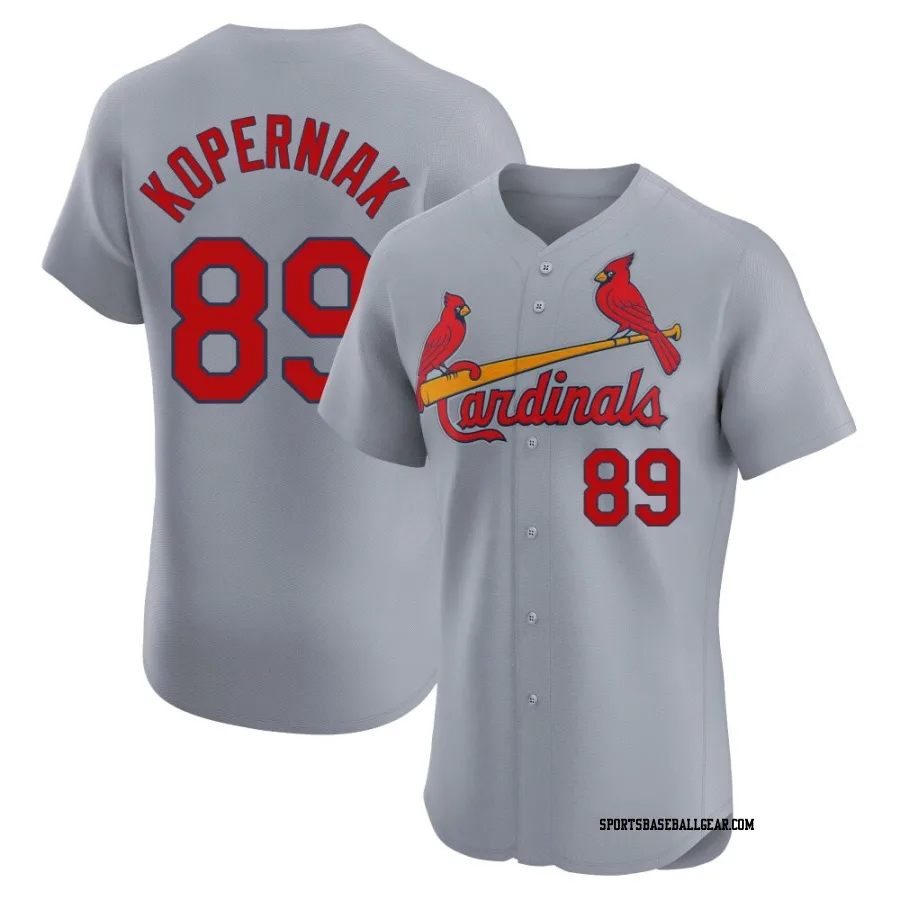 Matthew Koperniak Men's St. Louis Cardinals Gray Elite Road Jersey