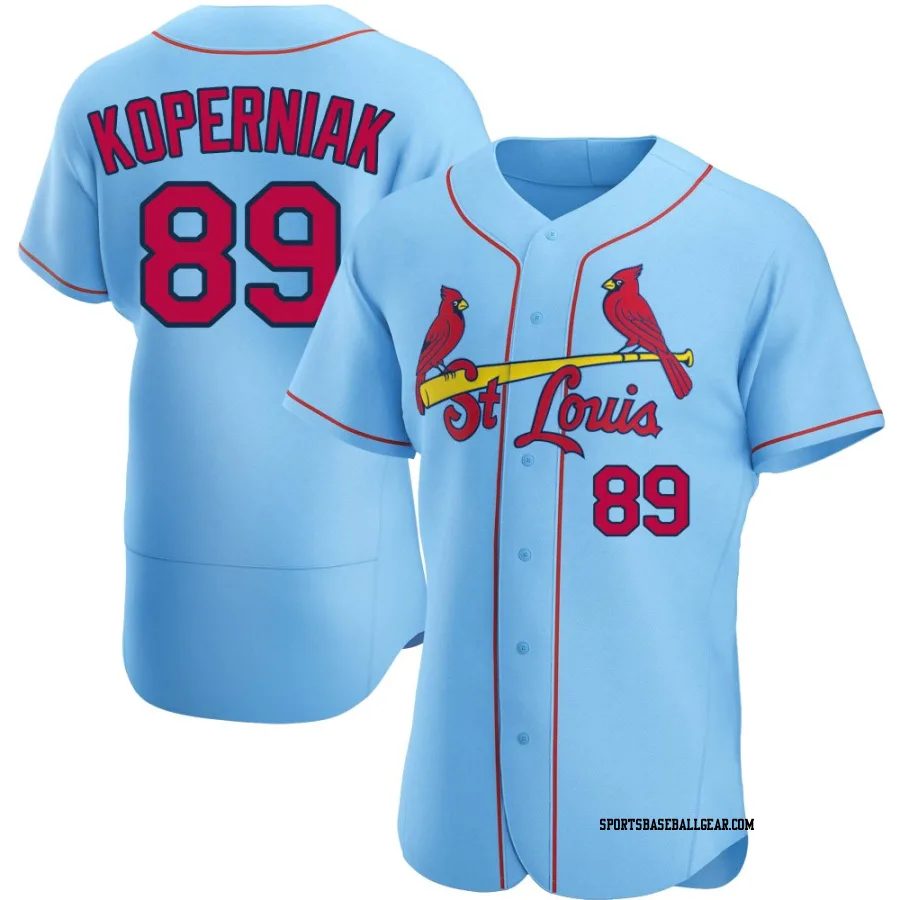 Matthew Koperniak Men's St. Louis Cardinals Light Blue Authentic Alternate Jersey