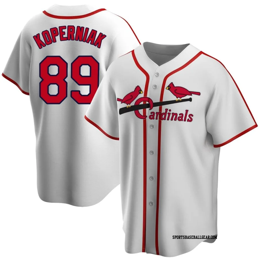 Matthew Koperniak Men's St. Louis Cardinals White Home Cooperstown Collection Jersey