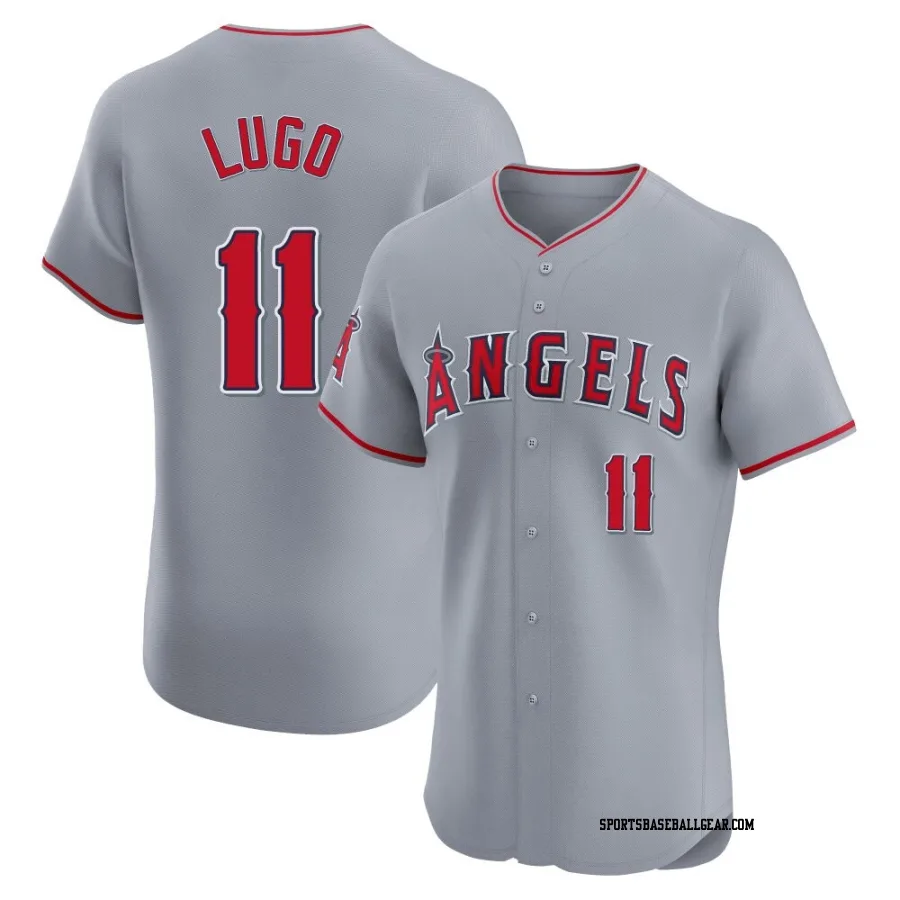 Matthew Lugo Men's Los Angeles Angels Gray Elite Road Jersey