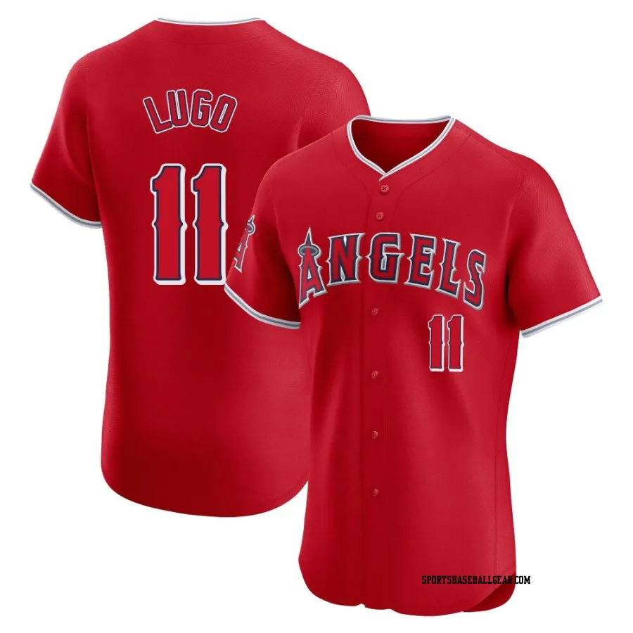 Matthew Lugo Men's Los Angeles Angels Red Elite Alternate Jersey