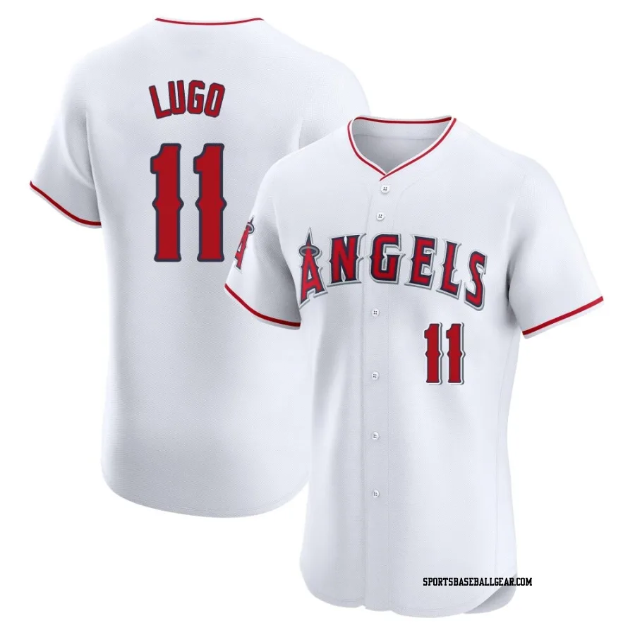 Matthew Lugo Men's Los Angeles Angels White Elite Home Jersey