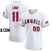 Matthew Lugo Men's Los Angeles Angels White Elite Home Patch Jersey