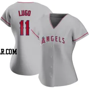 Matthew Lugo Women's Los Angeles Angels Authentic Silver Road Jersey