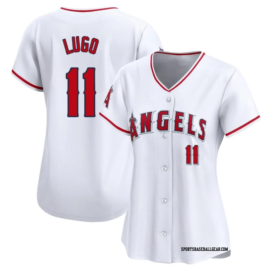 Matthew Lugo Women's Los Angeles Angels White Limited Home Jersey