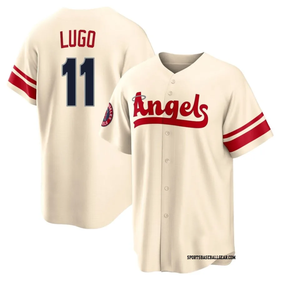 Matthew Lugo Youth Los Angeles Angels Cream Replica 2022 City Connect Jersey