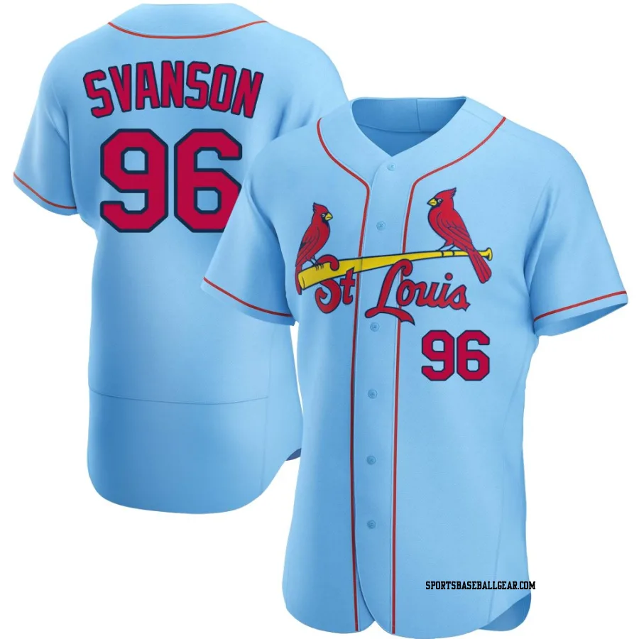 Matthew Svanson Men's St. Louis Cardinals Light Blue Authentic Alternate Jersey