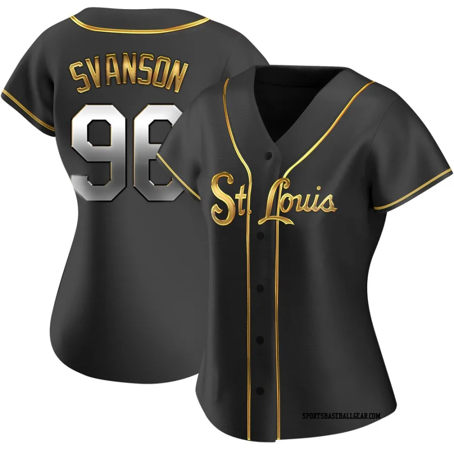 Matthew Svanson Women's St. Louis Cardinals Black Golden Replica Alternate Jersey