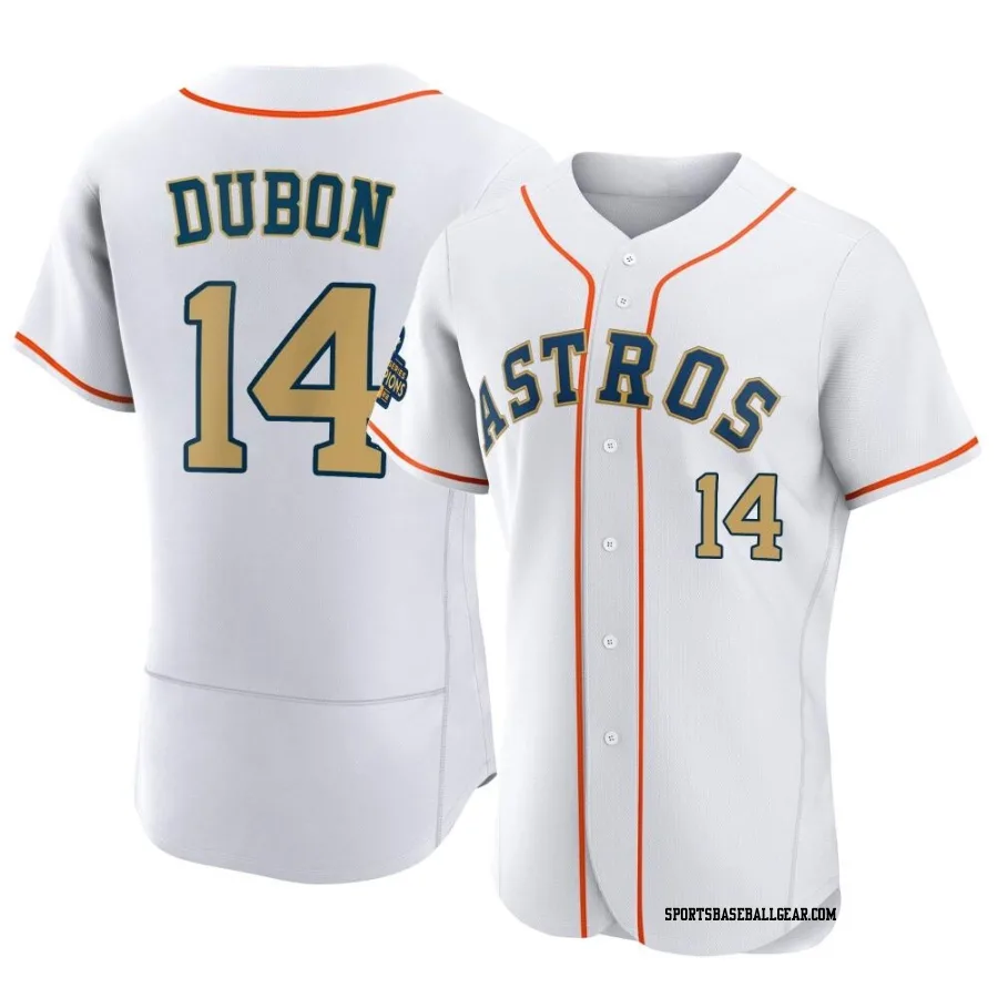 Mauricio Dubon Men's Houston Astros Gold Authentic White 2023 Collection Jersey