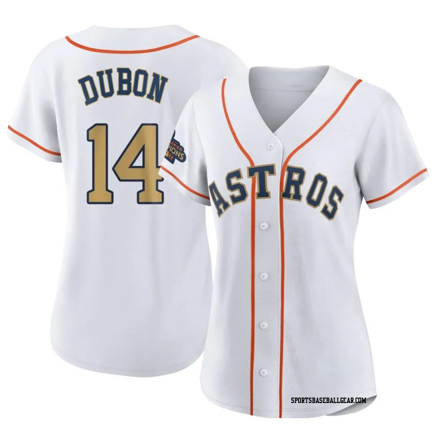 Mauricio Dubon Women's Houston Astros Gold Authentic White 2023 Collection Jersey