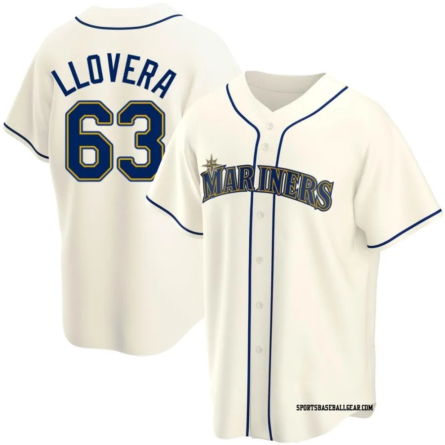 Mauricio Llovera Men's Seattle Mariners Cream Replica Alternate Jersey