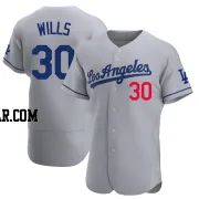 Maury Wills Men's Los Angeles Dodgers Gray Authentic Away Jersey