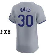 Maury Wills Men's Los Angeles Dodgers Gray Elite Road Jersey