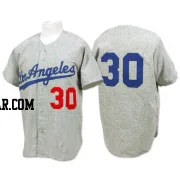 Maury Wills Men's Los Angeles Dodgers Grey Authentic 1963 Throwback Jersey